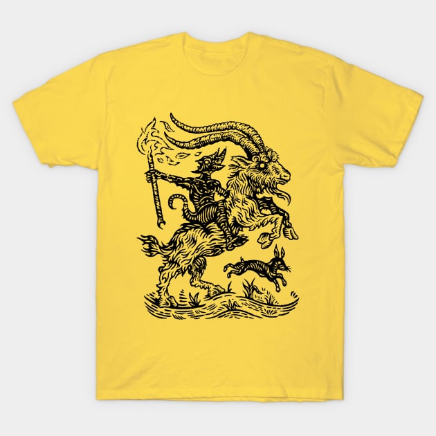 Demon Riding a Goat T-Shirt by SlipperyJack